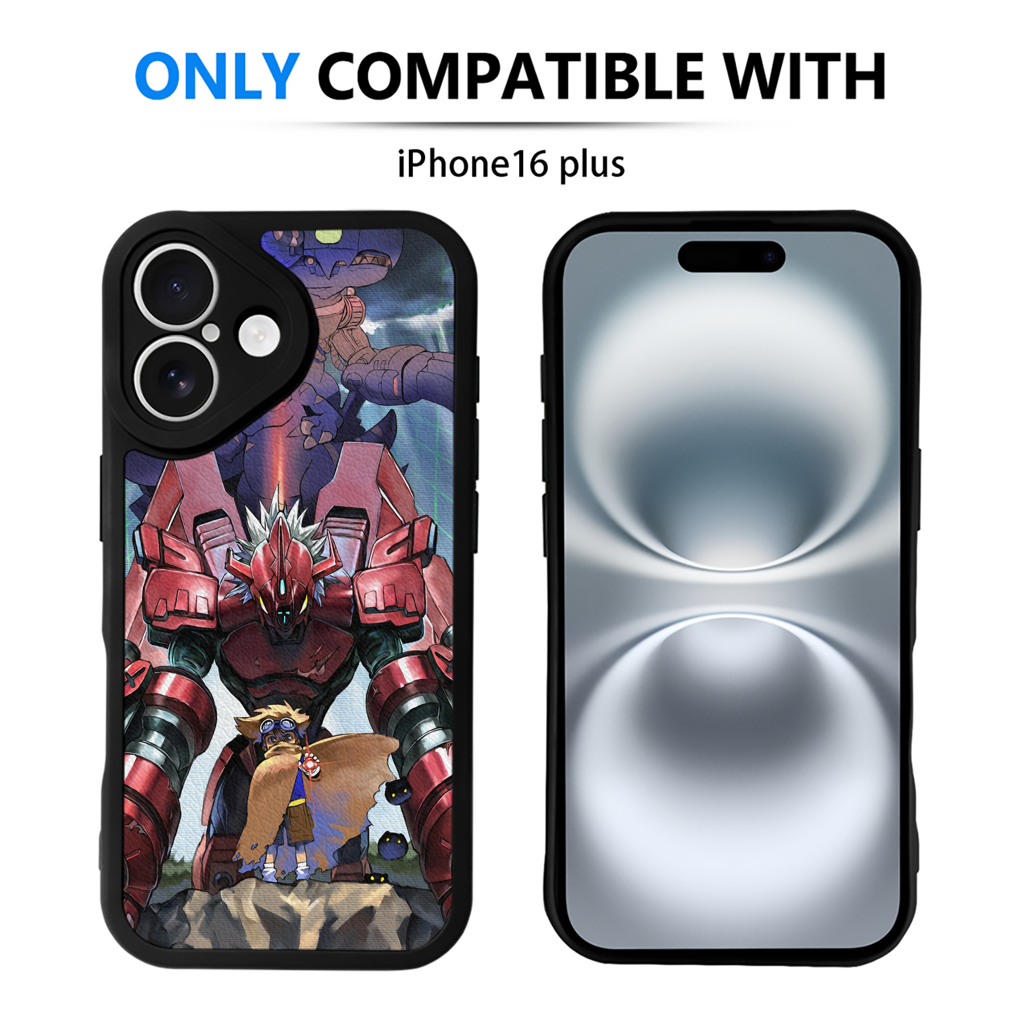 （画像用） Digimon デジタルモンスター/デジモン 【iPhone 16シリーズ対応】シリコンスマホケース（レザー調） 材質：シリコン